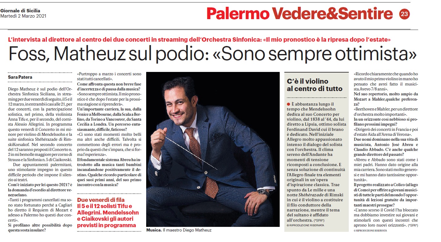 Diego Matheuz intervista